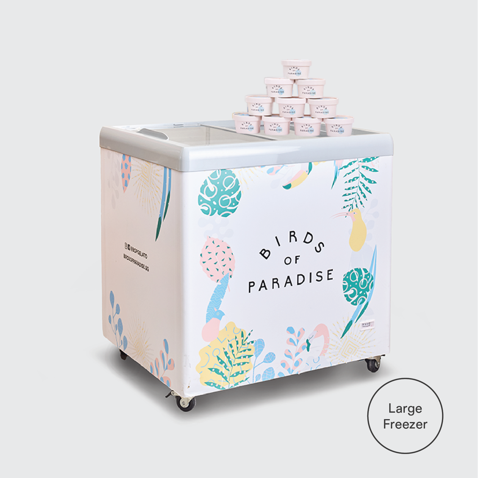 Gelato Party Cups with Large Chest Freezer